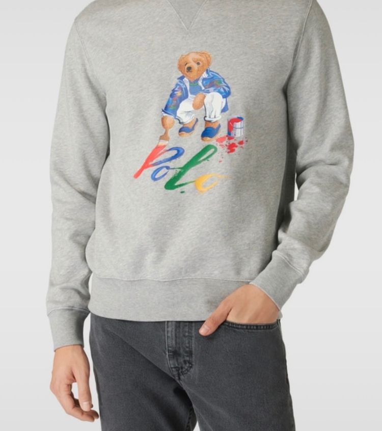 Polo Ralph Lauren Grey Sweatshirt With Bear Graphic image 3
