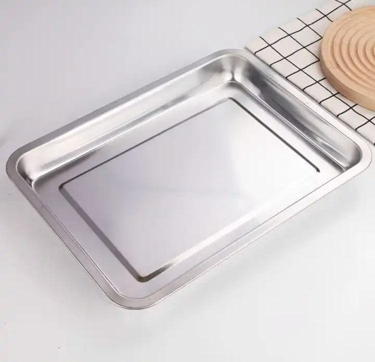 3 Pcs Stainless Steel Oven Tray-Roasting Dish-Oven BBQ Tray-Sheet PAN-Oven Dish 3