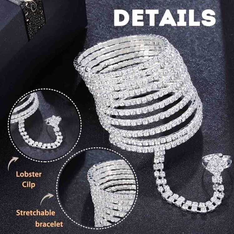 Rhinestone Finger Chain Bracelet image 2