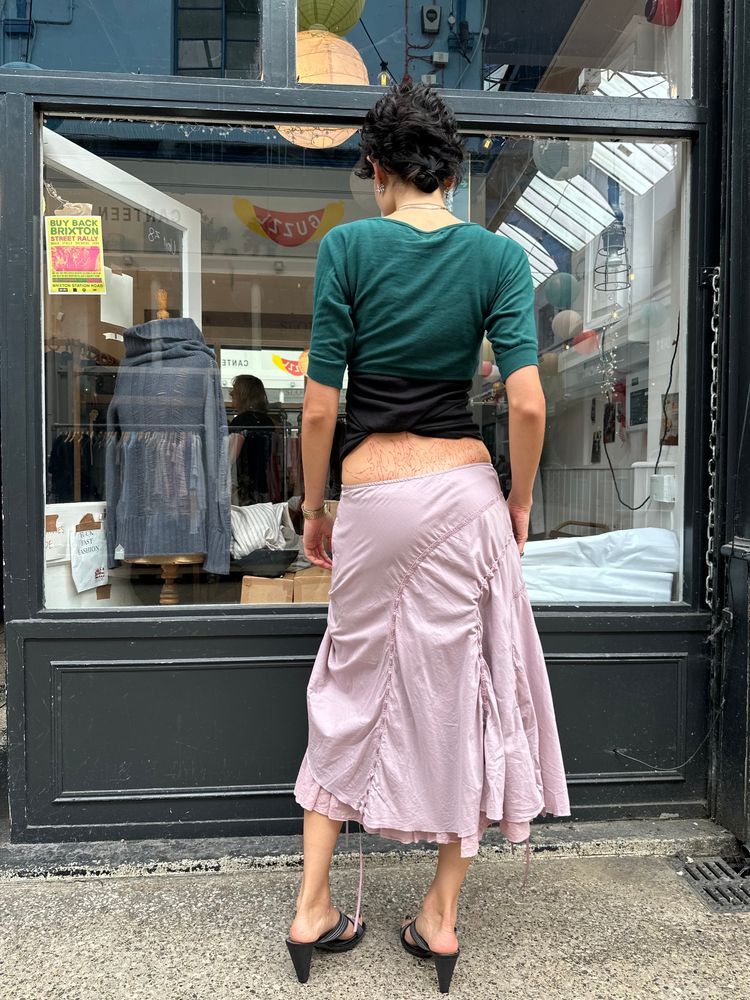 Immagine di pink 100% cotton adjustable midi skirt 7