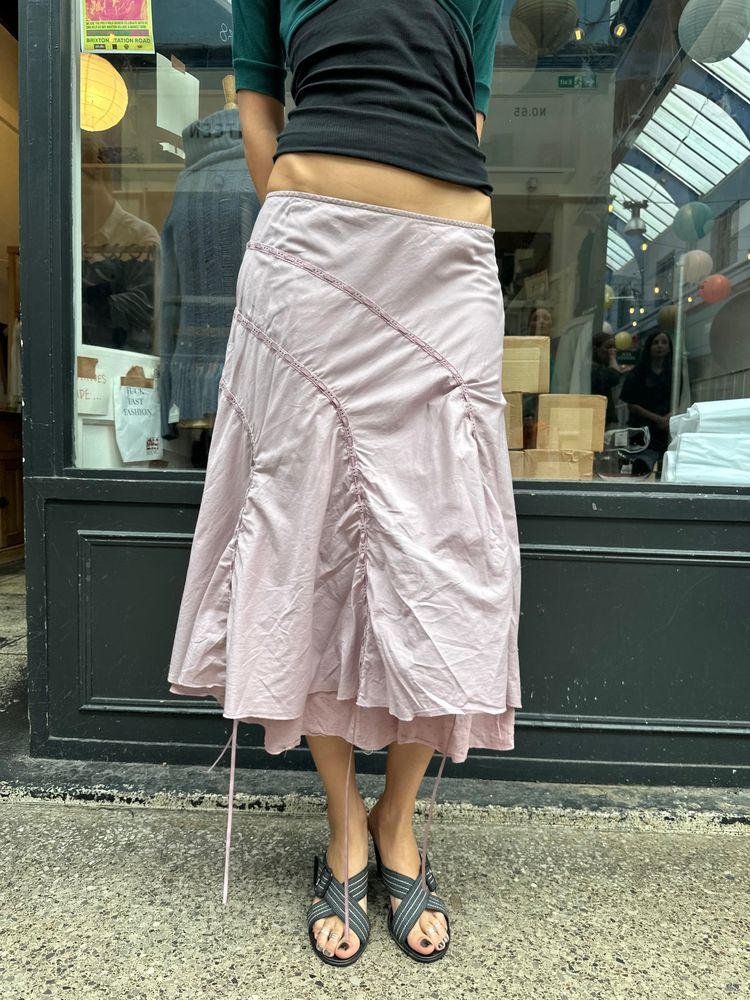 Immagine di pink 100% cotton adjustable midi skirt 6