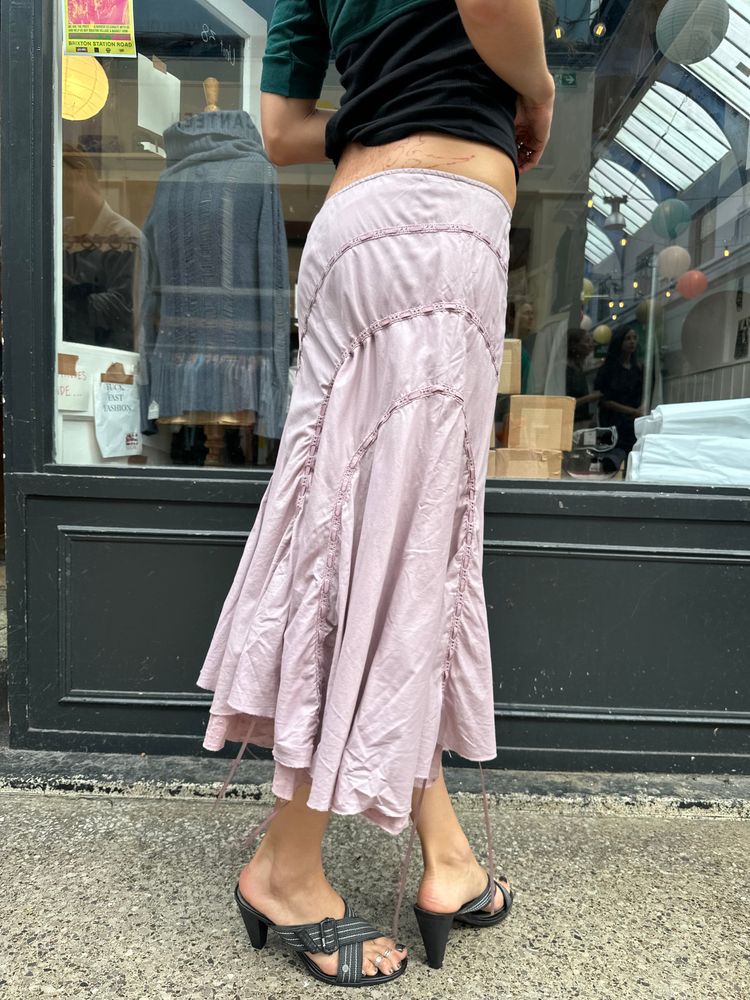Immagine di pink 100% cotton adjustable midi skirt 4