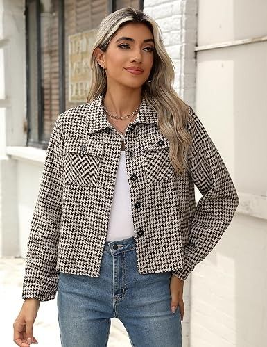 Houndstooth Button-Up Jacket 5