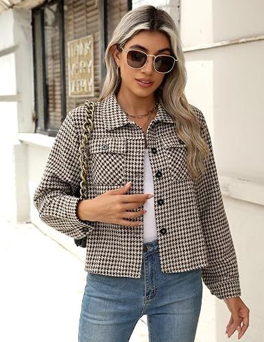 Houndstooth Button-Up Jacket 4