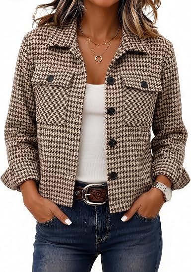 Houndstooth Button-Up Jacket 3