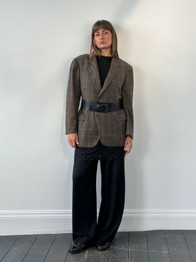 Burberry 1990s Wool Cashmere Check Blazer - 44R/XL 8