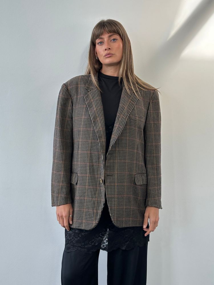 Burberry 1990s Wool Cashmere Check Blazer - 44R/XL 7