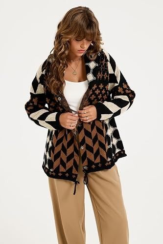 Patterned Knit Cardigan obraz 4