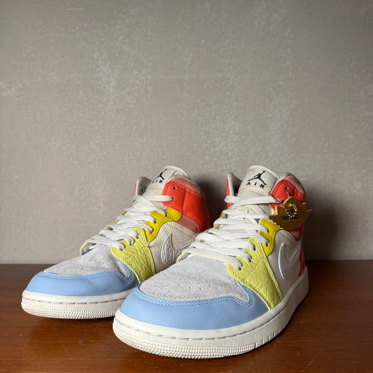 Air Jordan 1 Mid WMNS(To My First Coach)| White/Multi | 2020 | DJ6908-100 | UK 7 image 11