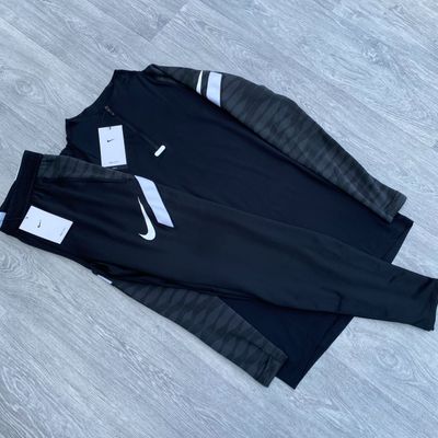Nike Strike Dri Fit Tracksuit Half Zip Track Top Pants Bottoms Set - Black
