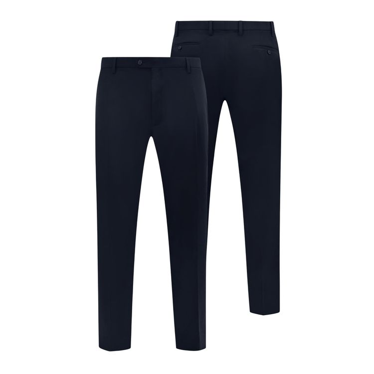 D555 TED 4 Way Stretch Tailored Trouser For Men with Stretch Waistband in Navy, 40S-60L