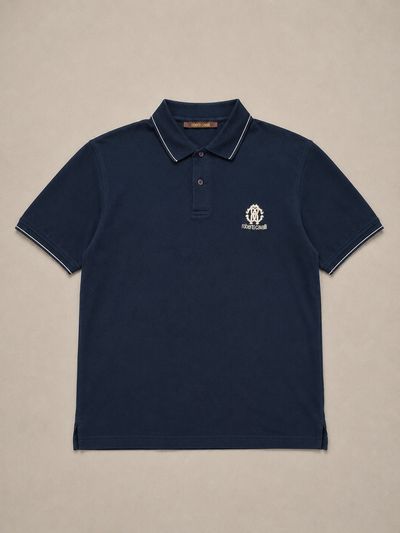 Roberto Cavalli Navy Blue Polo Shirt