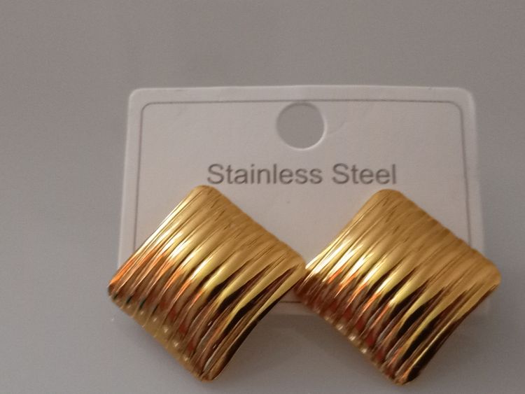 gold-tone stainless steel earrings