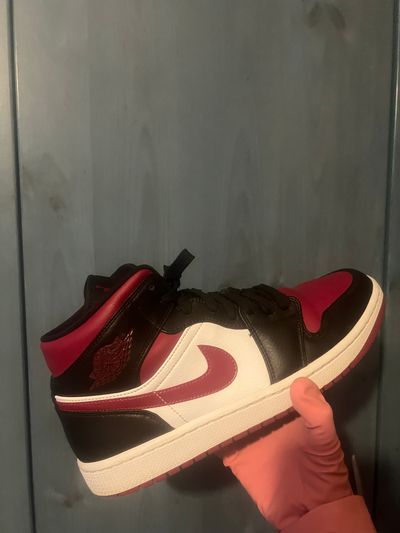 Black, Red, And White High-Top Sneakers