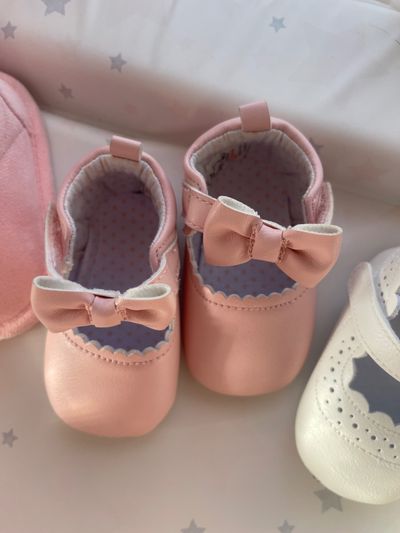 Pink Baby Shoes With Bows