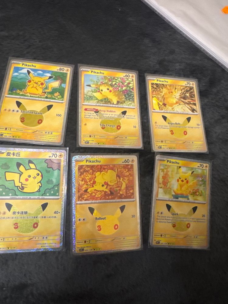 6 x 30th pikachu