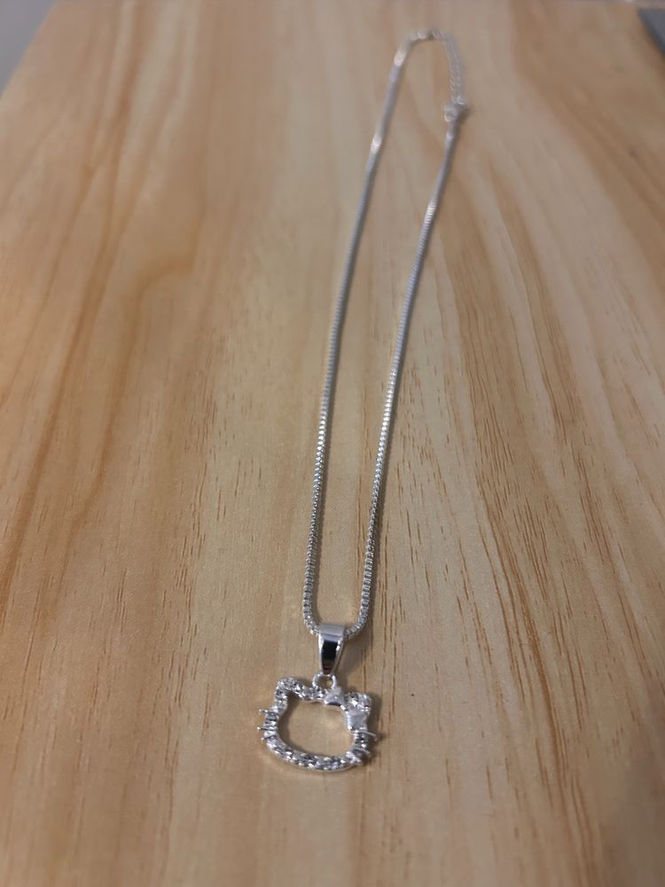 Followers givvy!!!! Silver Necklace With Cat-Shaped Pendant