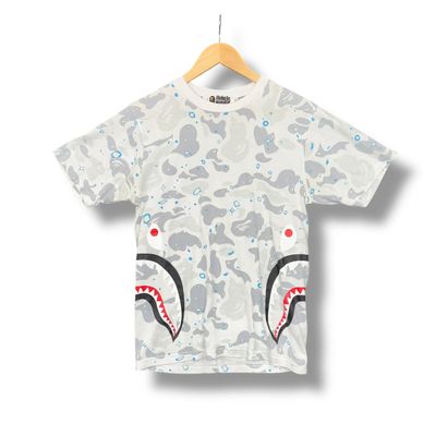 A Bathing Ape shark T-shirt, glowing, white