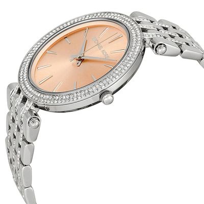 Michael Kors Women’s Watch Stainless Steel Silver Strap With Beige Dial And Crystals MK3218 7