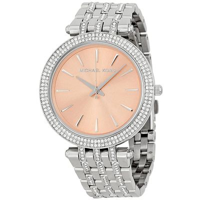 Michael Kors Women’s Watch Stainless Steel Silver Strap With Beige Dial And Crystals MK3218 5