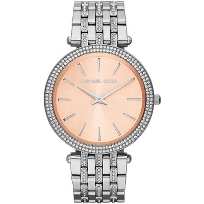 Michael Kors Women’s Watch Stainless Steel Silver Strap With Beige Dial And Crystals MK3218 1