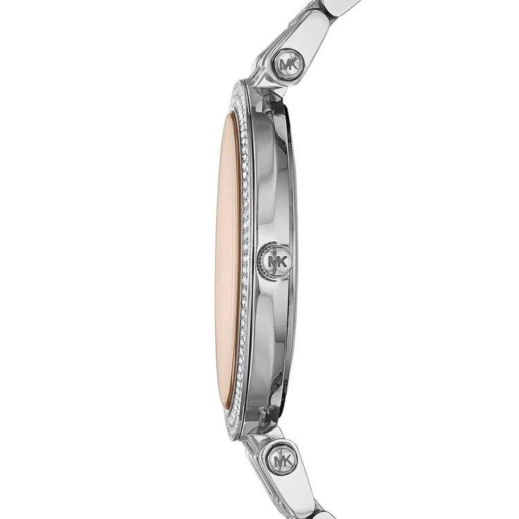 Michael Kors Women’s Watch Stainless Steel Silver Strap With Beige Dial And Crystals MK3218 9