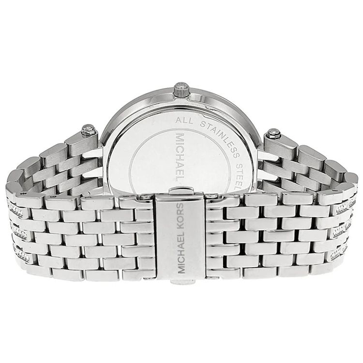 Michael Kors Women’s Watch Stainless Steel Silver Strap With Beige Dial And Crystals MK3218 8