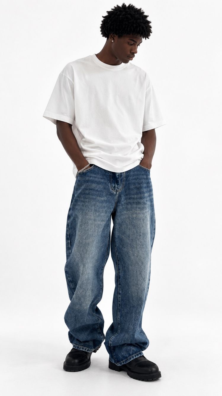 JEANS BAGGY BLU SLAVATO 