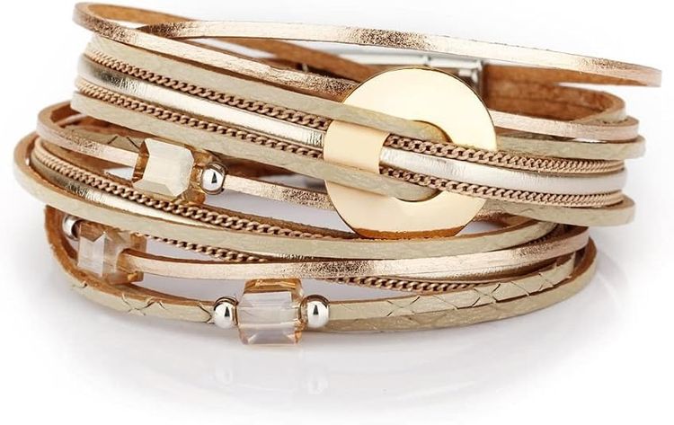 Immagine di Gold-Tone Wrap Bracelet With Beads 1