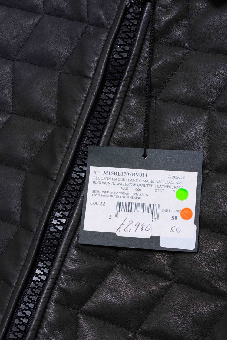 Lanvin Paris Washed & Quilted Lambskin Leather Bomber Jacket image 10