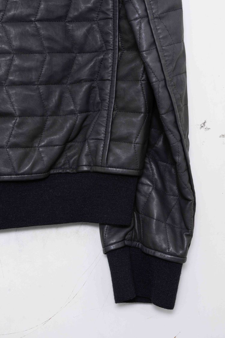 Lanvin Paris Washed & Quilted Lambskin Leather Bomber Jacket image 11