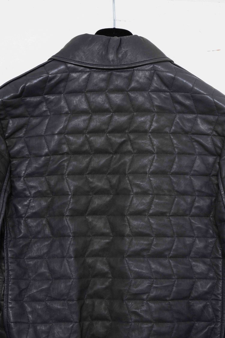 Lanvin Paris Washed & Quilted Lambskin Leather Bomber Jacket image 3