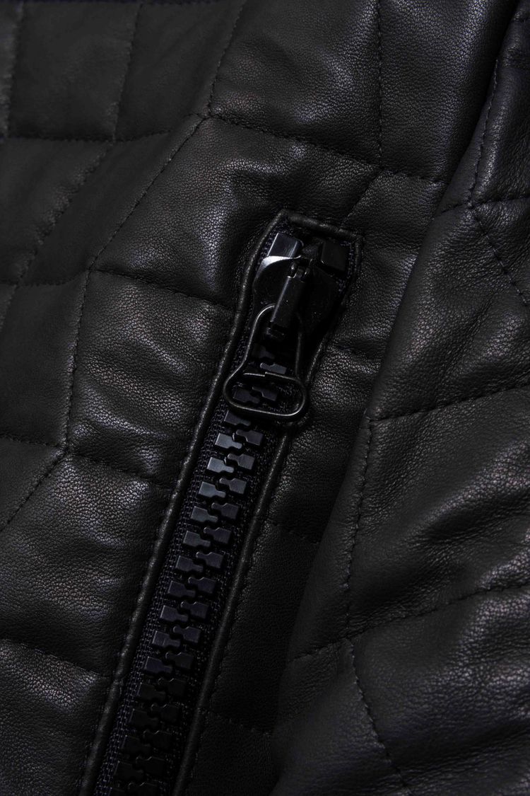 Lanvin Paris Washed & Quilted Lambskin Leather Bomber Jacket image 12