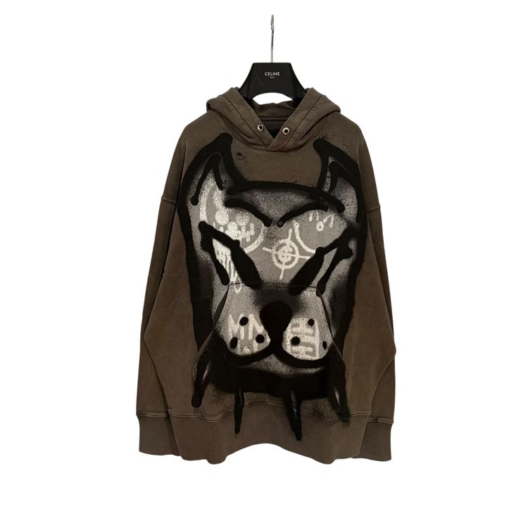 Givenchy x Chito Grey Chito Dog Graffiti Oversized Hoodie