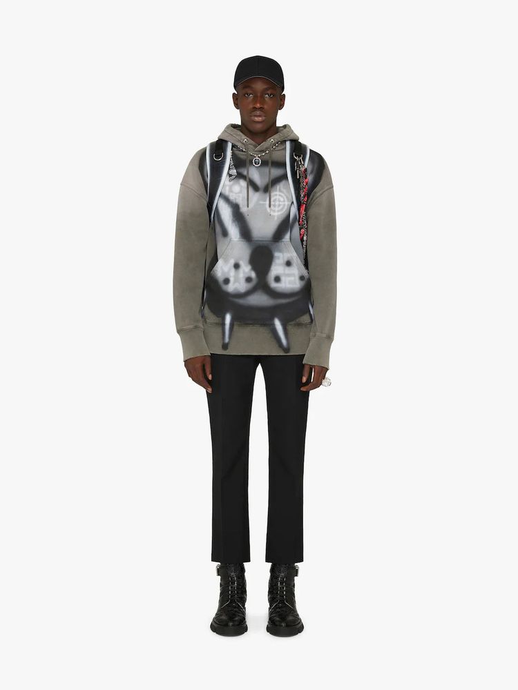 Givenchy x Chito Grey Chito Dog Graffiti Oversized Hoodie image 9
