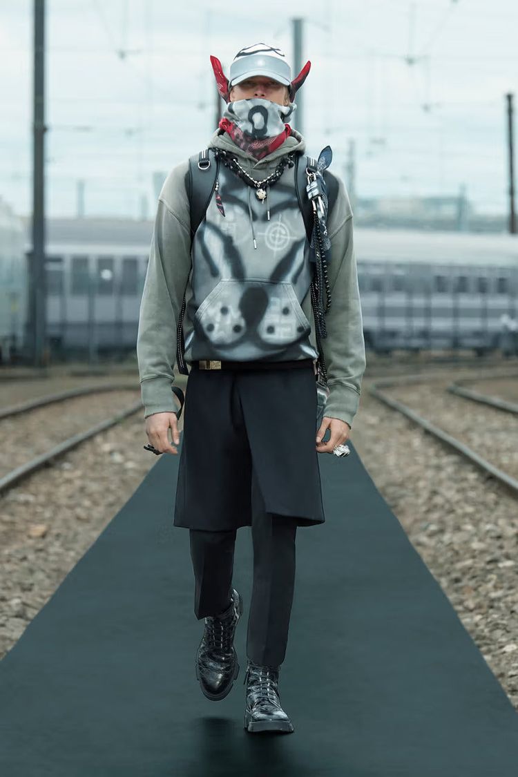 Givenchy x Chito Grey Chito Dog Graffiti Oversized Hoodie image 8
