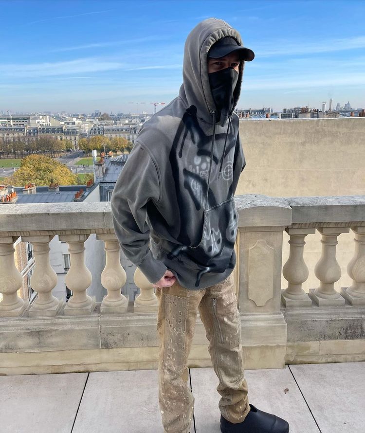 Givenchy x Chito Grey Chito Dog Graffiti Oversized Hoodie image 11