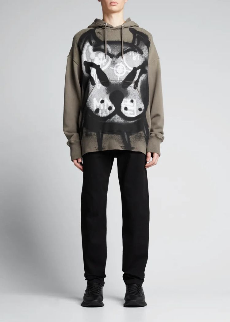 Givenchy x Chito Grey Chito Dog Graffiti Oversized Hoodie image 3