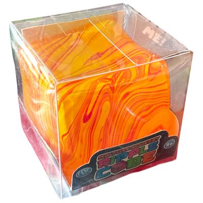Orange Marbled Ripple Cube Sugar Squishy Sensory Fidget Toy