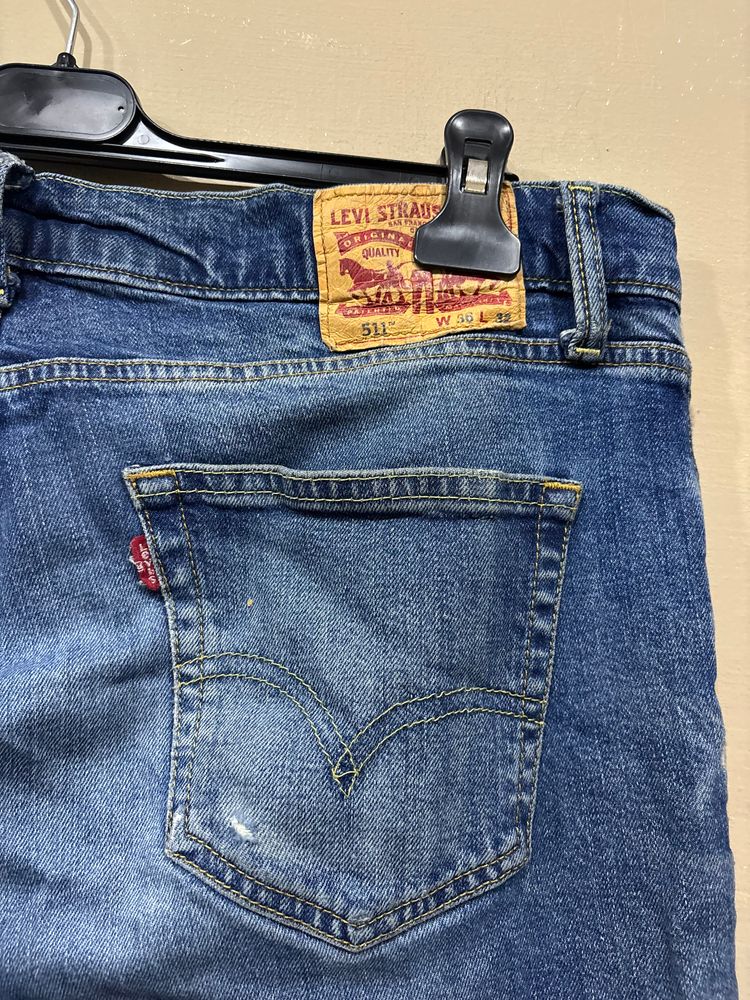 Levi'S 511 Blue Distressed Jeans 36x32  image 3