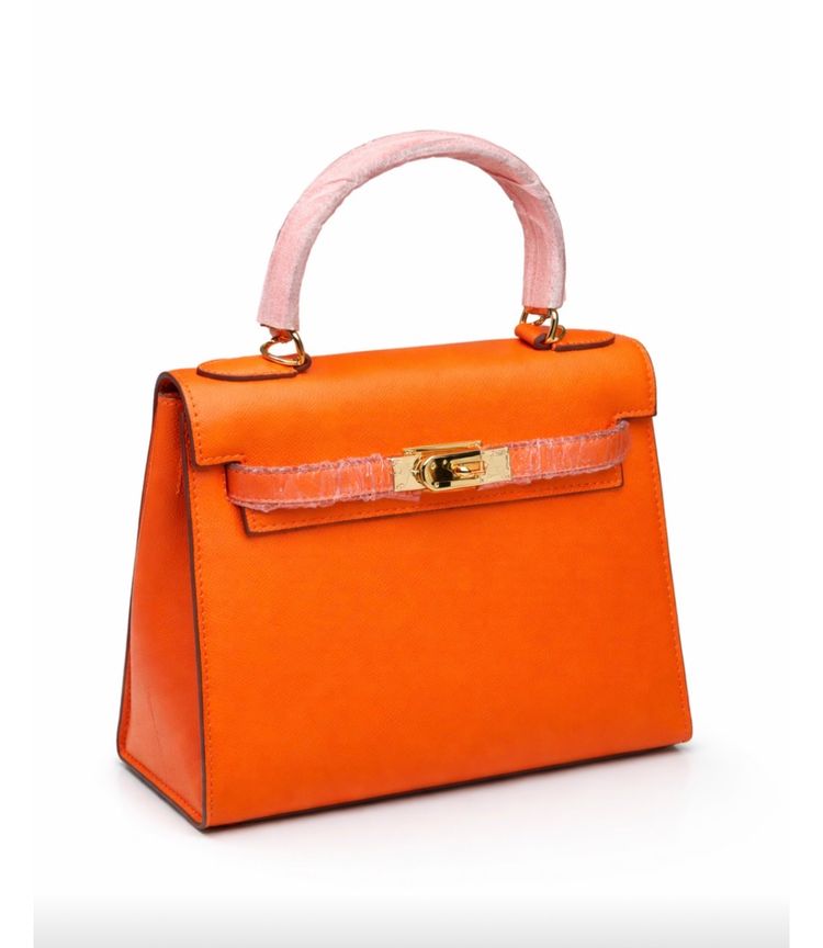 Hermes Orange Handbag With Pink Handle product image