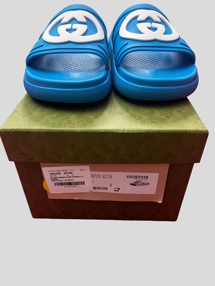 Gucci Blue Slides Sandals interlocking GG sandals 6