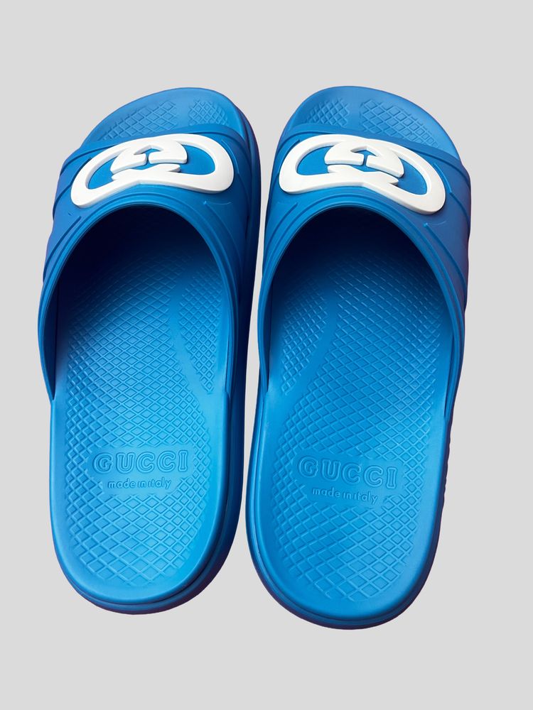 Gucci Blue Slides Sandals interlocking GG sandals 3