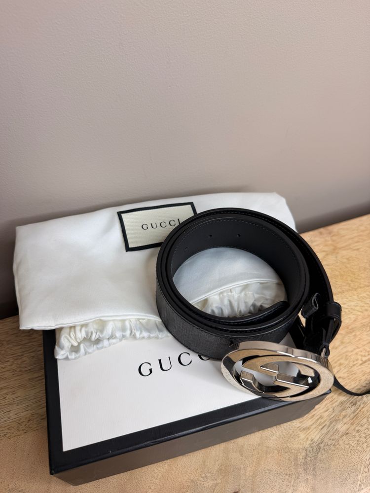 Gucci Black Belt With Silver Gg Buckle image 4