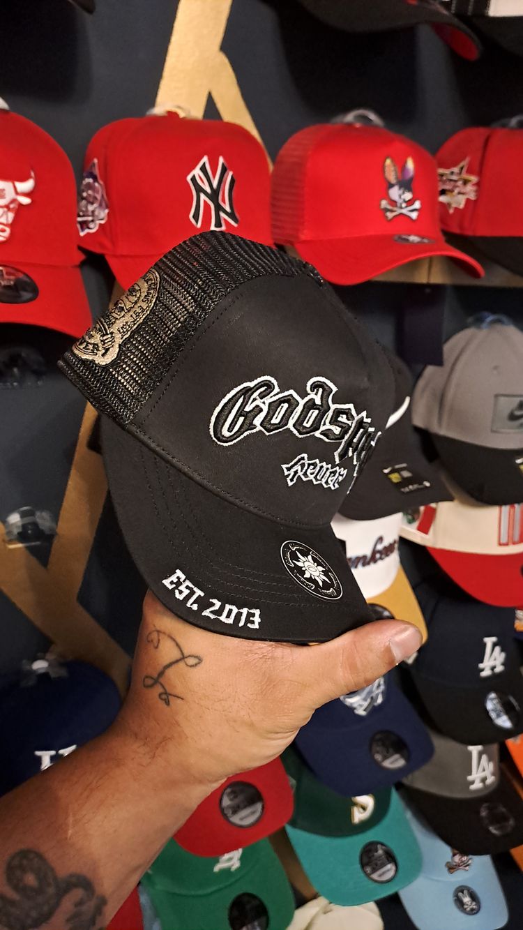 Black Mesh Trucker Cap