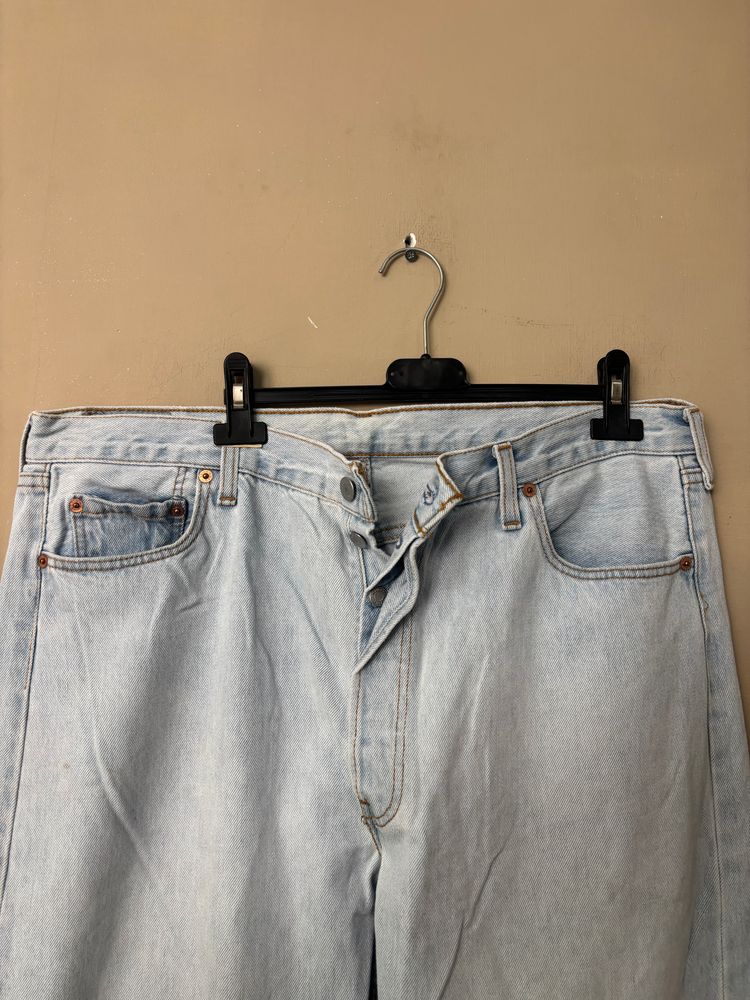 Levi'S Light Blue Denim Jeans 501 40x36 image 3