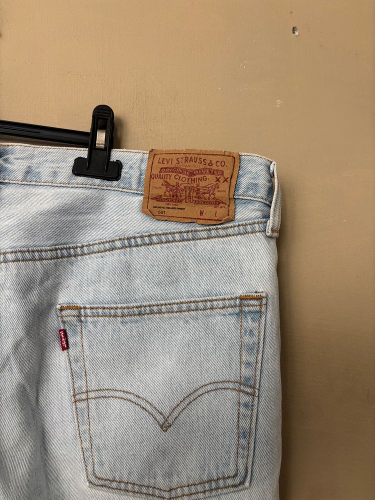 Levi'S Light Blue Denim Jeans 501 40x36 image 6
