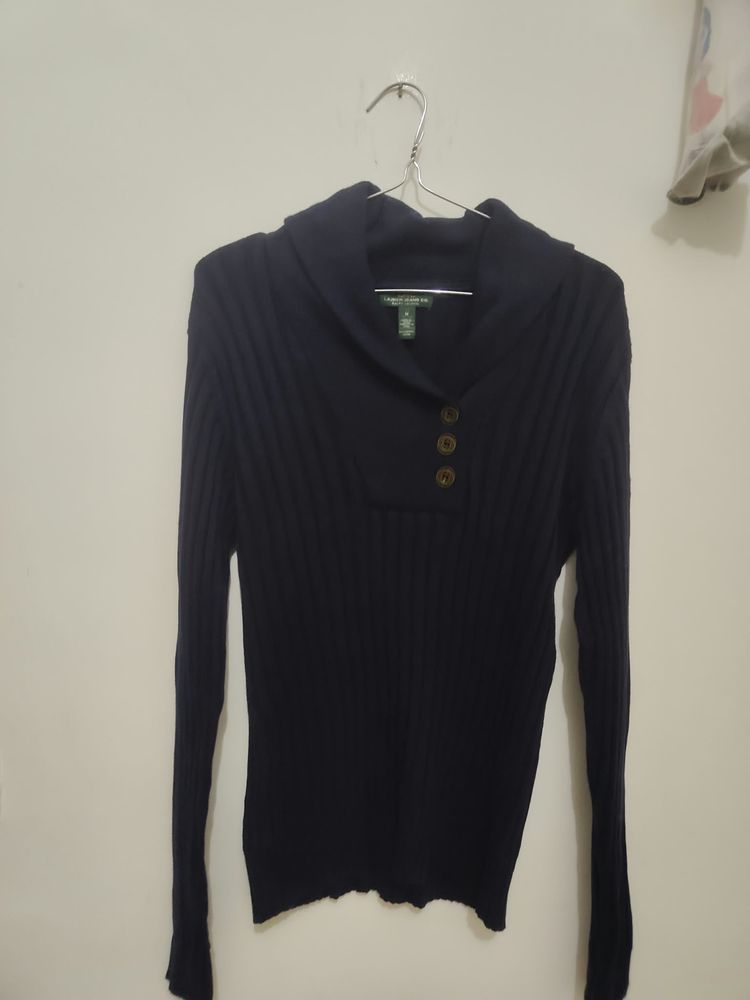Ralph Lauren Ribbed Knit Sweater With Button Detail image 1