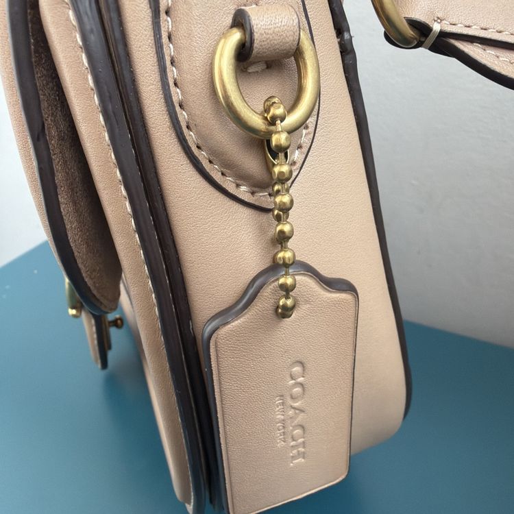 COACH Beat Saddle Crossbody Bag Taupe Glovetanned Leather New C303 £450 image 3