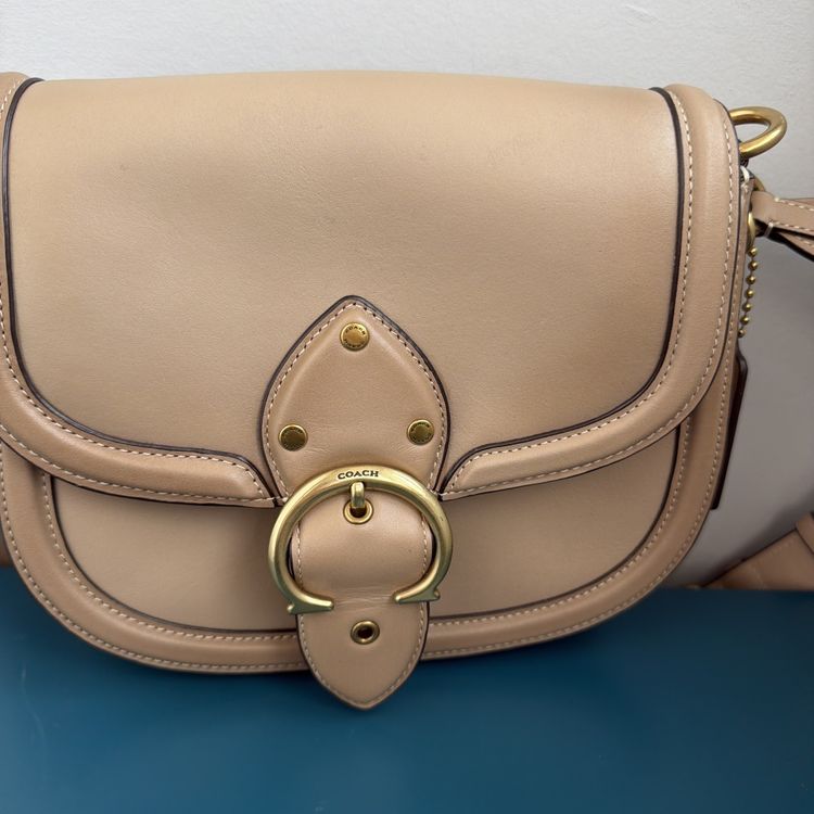 COACH Beat Saddle Crossbody Bag Taupe Glovetanned Leather New C303 £450 image 1